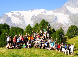 Pause photo, au Monal, avant d’attaquer la montée vers le lac du Clou.