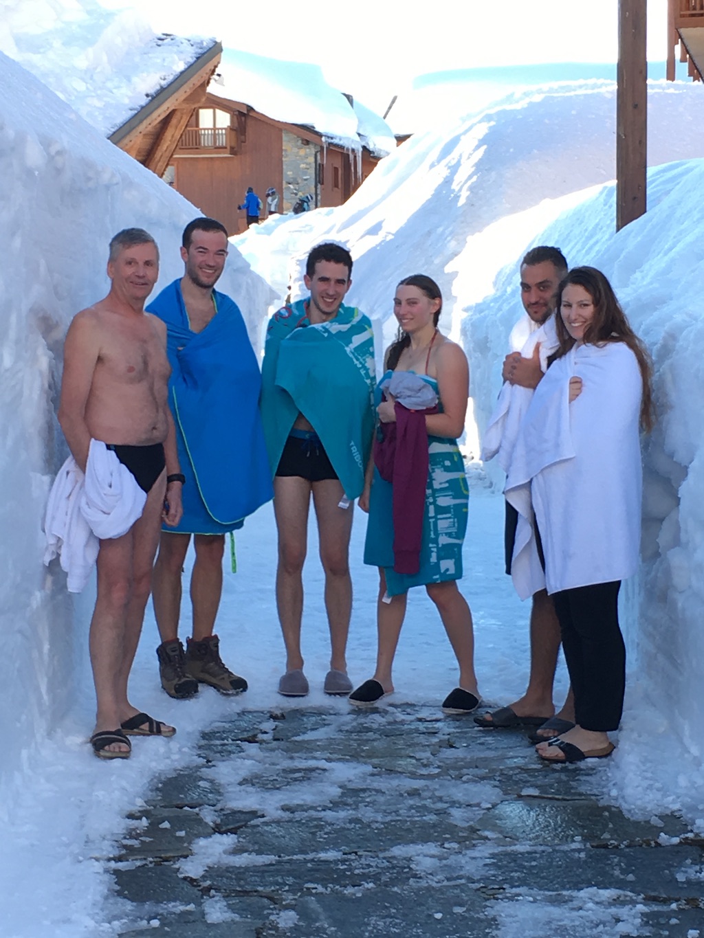 De retour aux Cimes Blanches, chaud et froid à la sortie de la piscine !