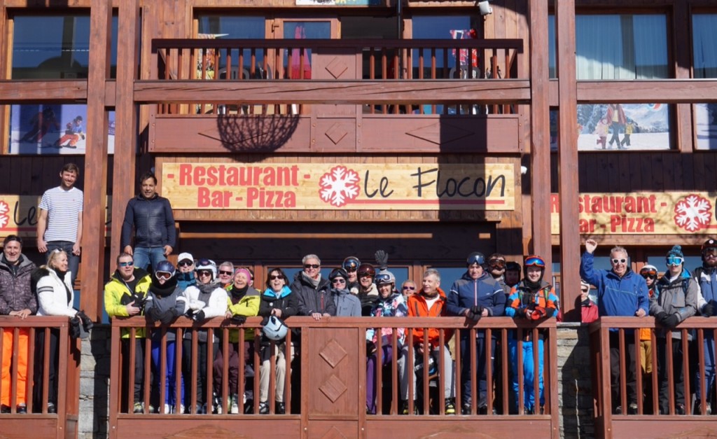 Avant le départ, sur la terrasse du Flocon